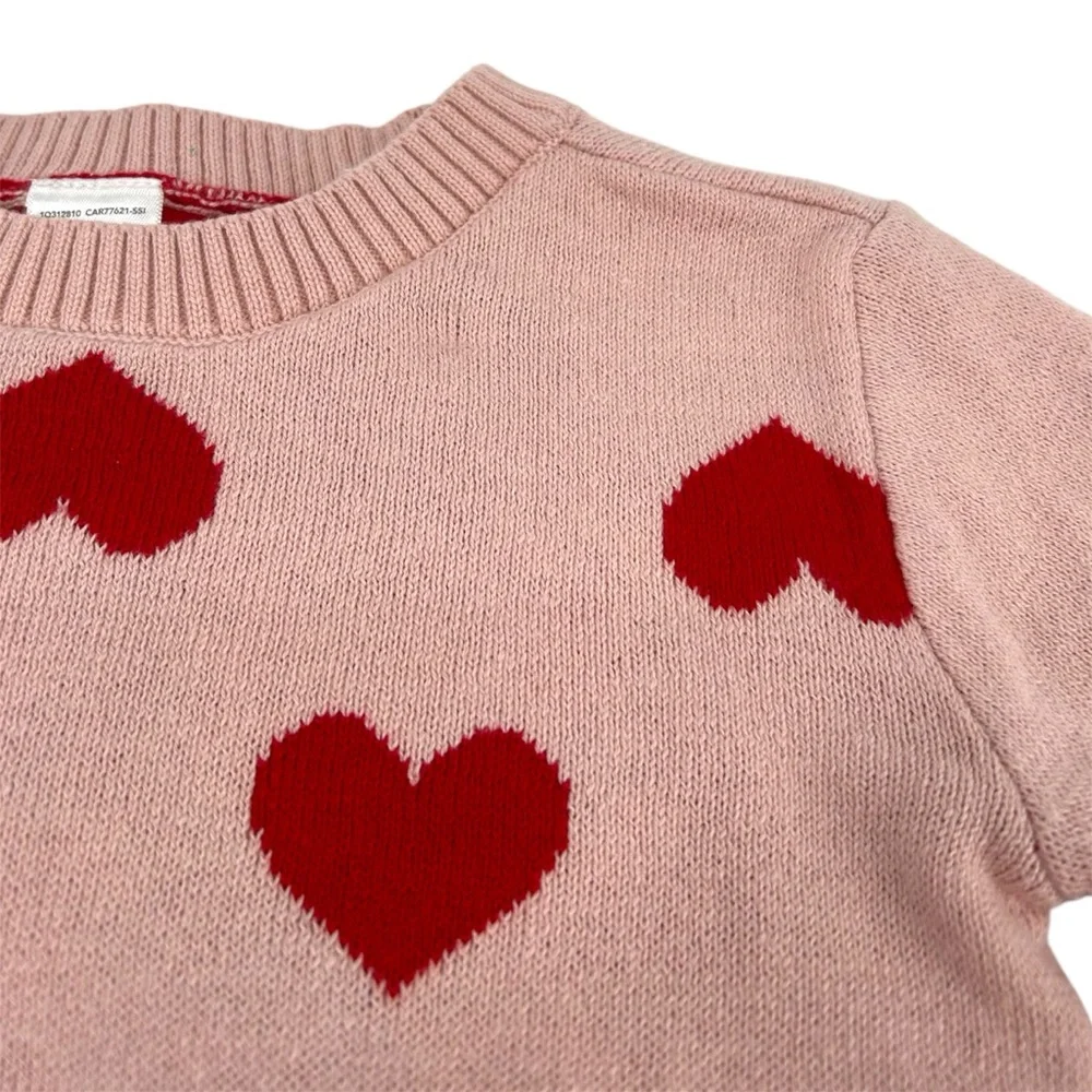 NWT Carter’s Pullover All Over Heart Print Sweater Pink and Red Size 18 Months